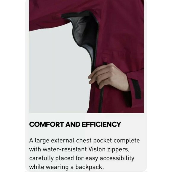 Adidas Terrex Techrock Gore-Tex Pro Jacket Size XL Waterproof Rain Purple Pink - Picture 5 of 12